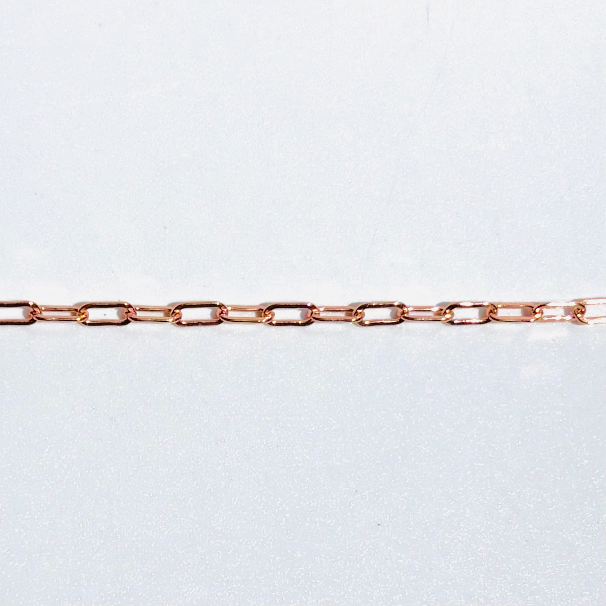 14k Rose Gold Small Paper Clip Chain