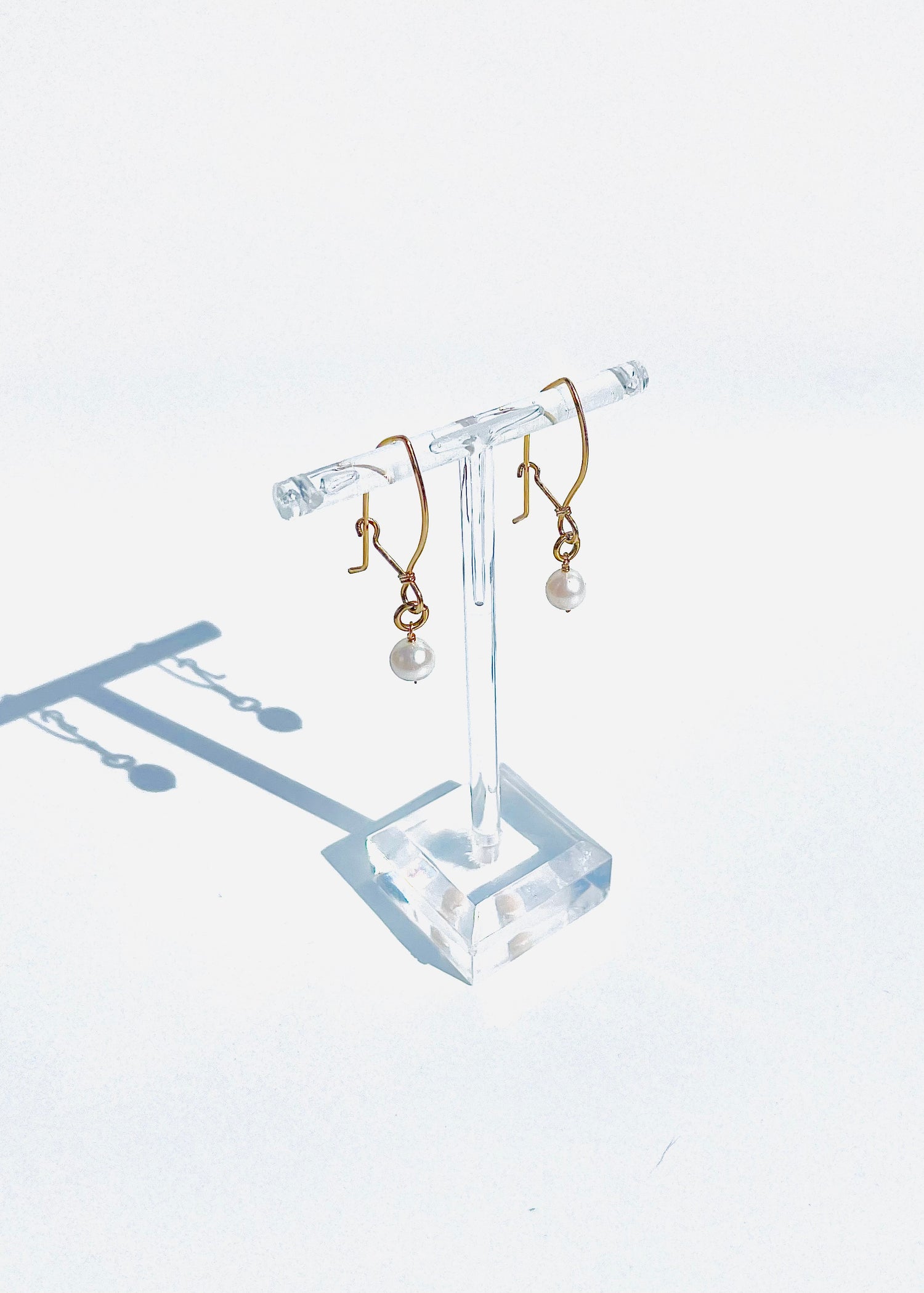 Genevieve Hand Fabricated Pearl Earrings
