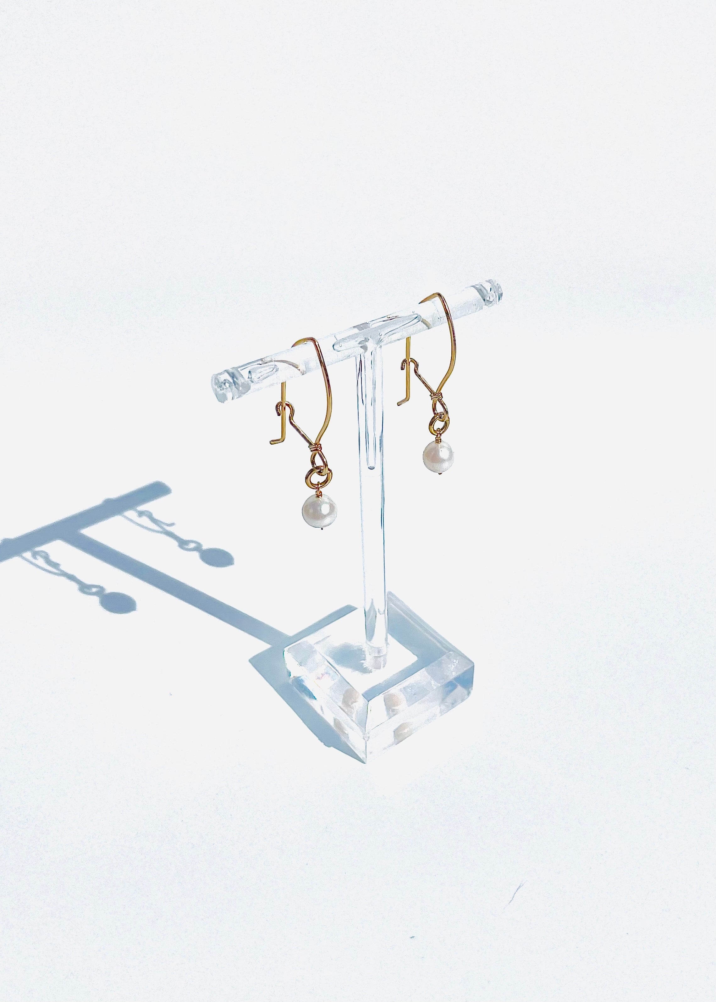 Genevieve Hand Fabricated Pearl Earrings