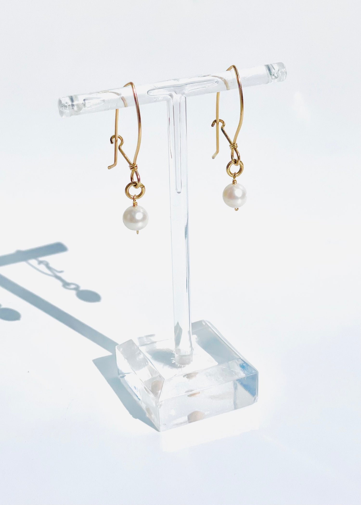 Genevieve Hand Fabricated Pearl Earrings