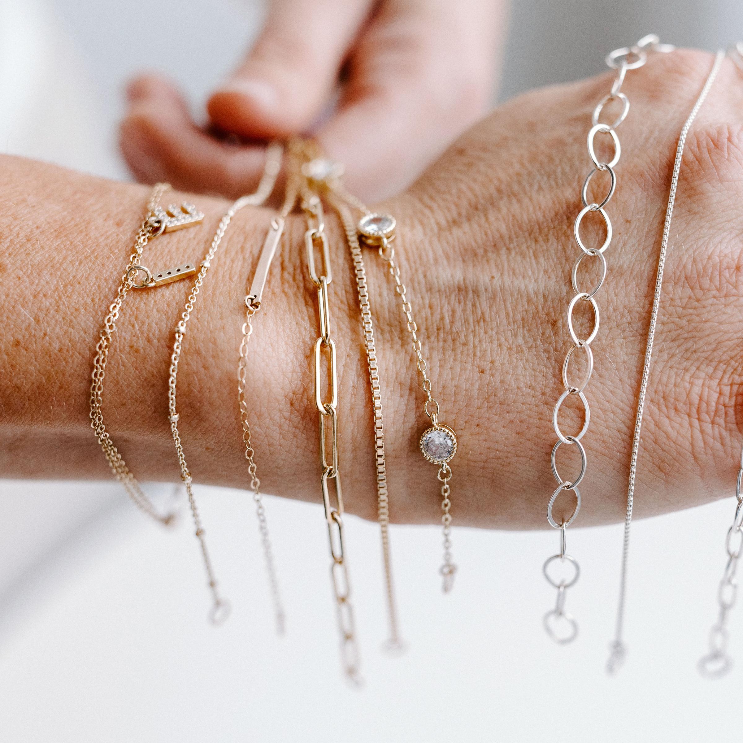 Permanent Jewelry Gig Harbor, WA | Available in Gold, Rose Gold + Sterling Silver. Charms also available