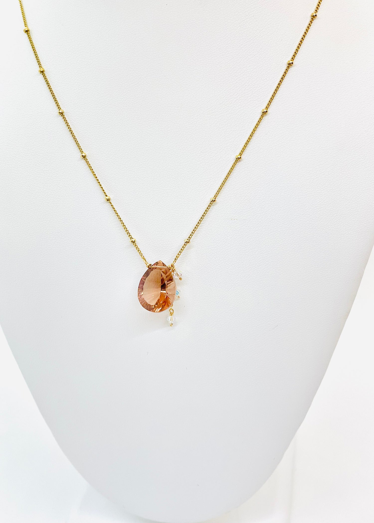 Pink and Playful Rhodolite Drop Necklace
