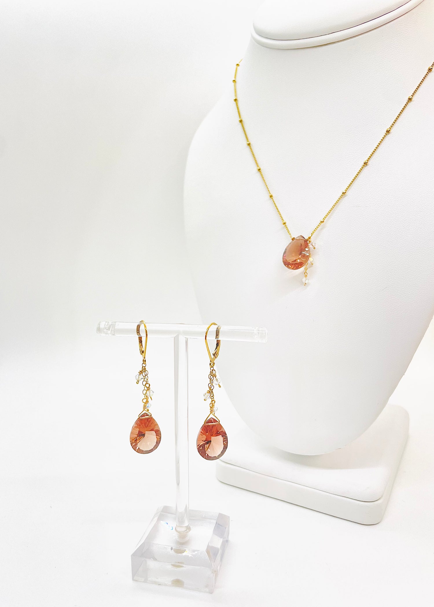 Pink and Playful Rhodolite Drop Earrings