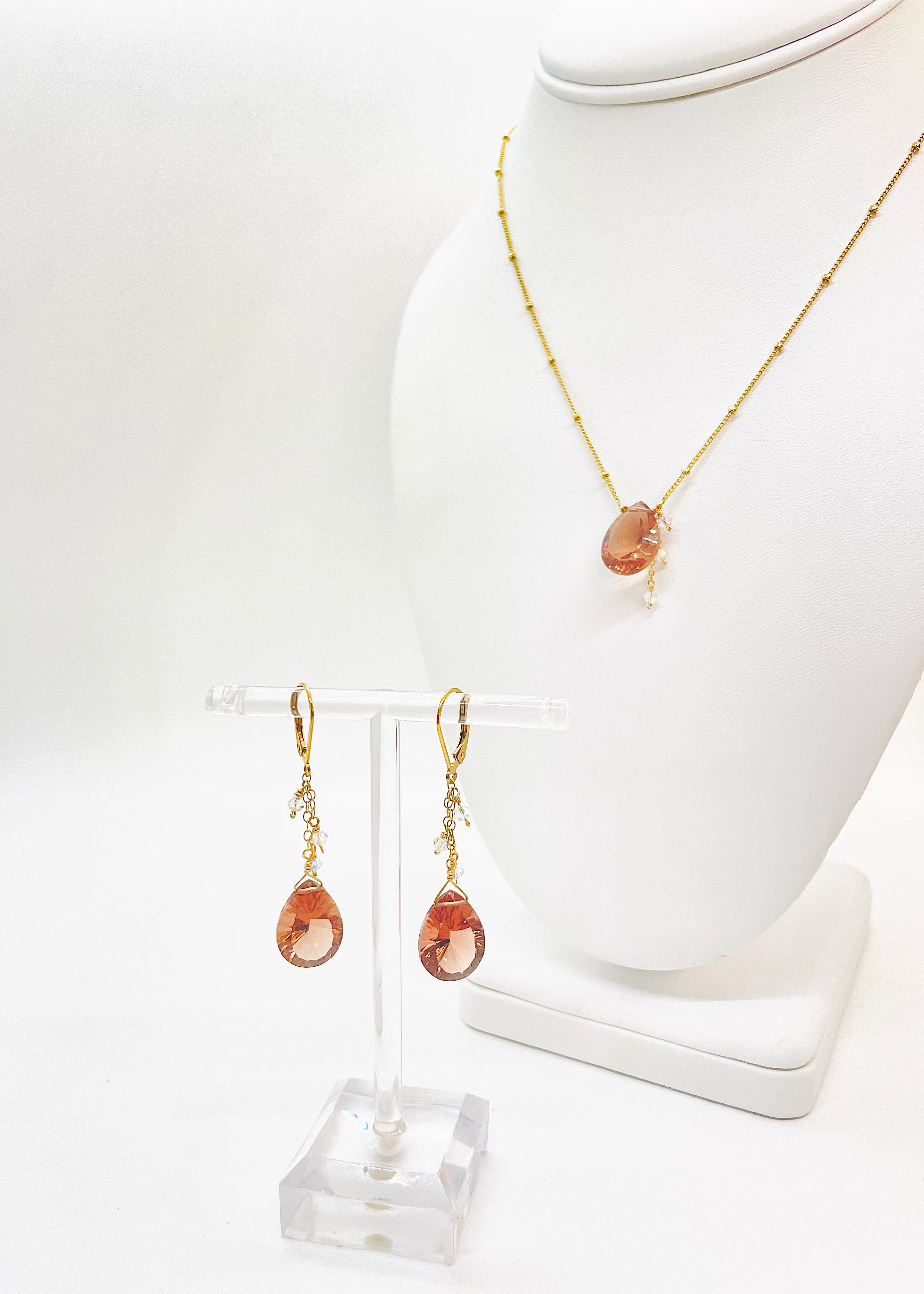Pink and Playful Rhodolite Drop Earrings