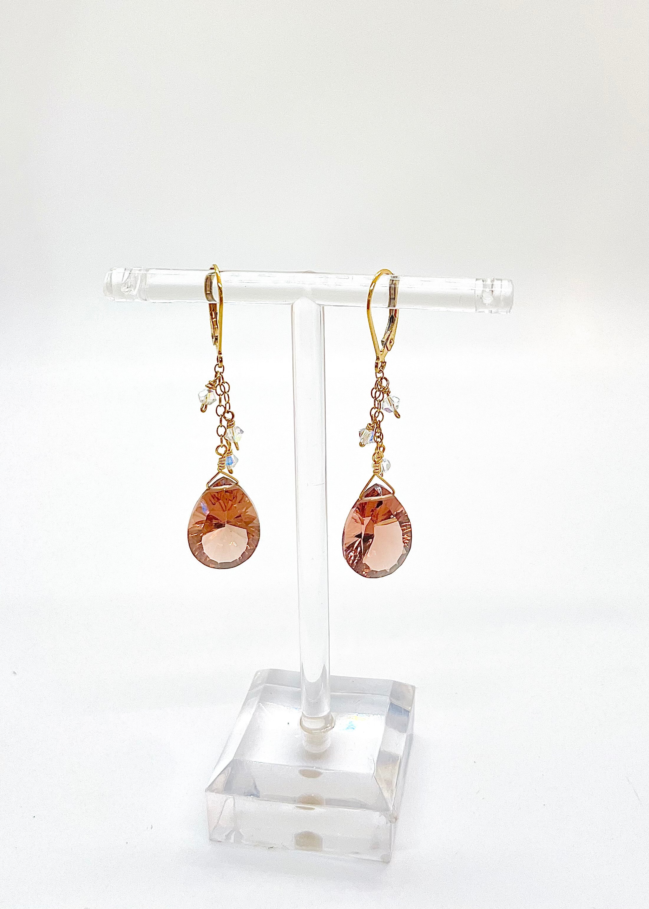 Pink and Playful Rhodolite Drop Earrings