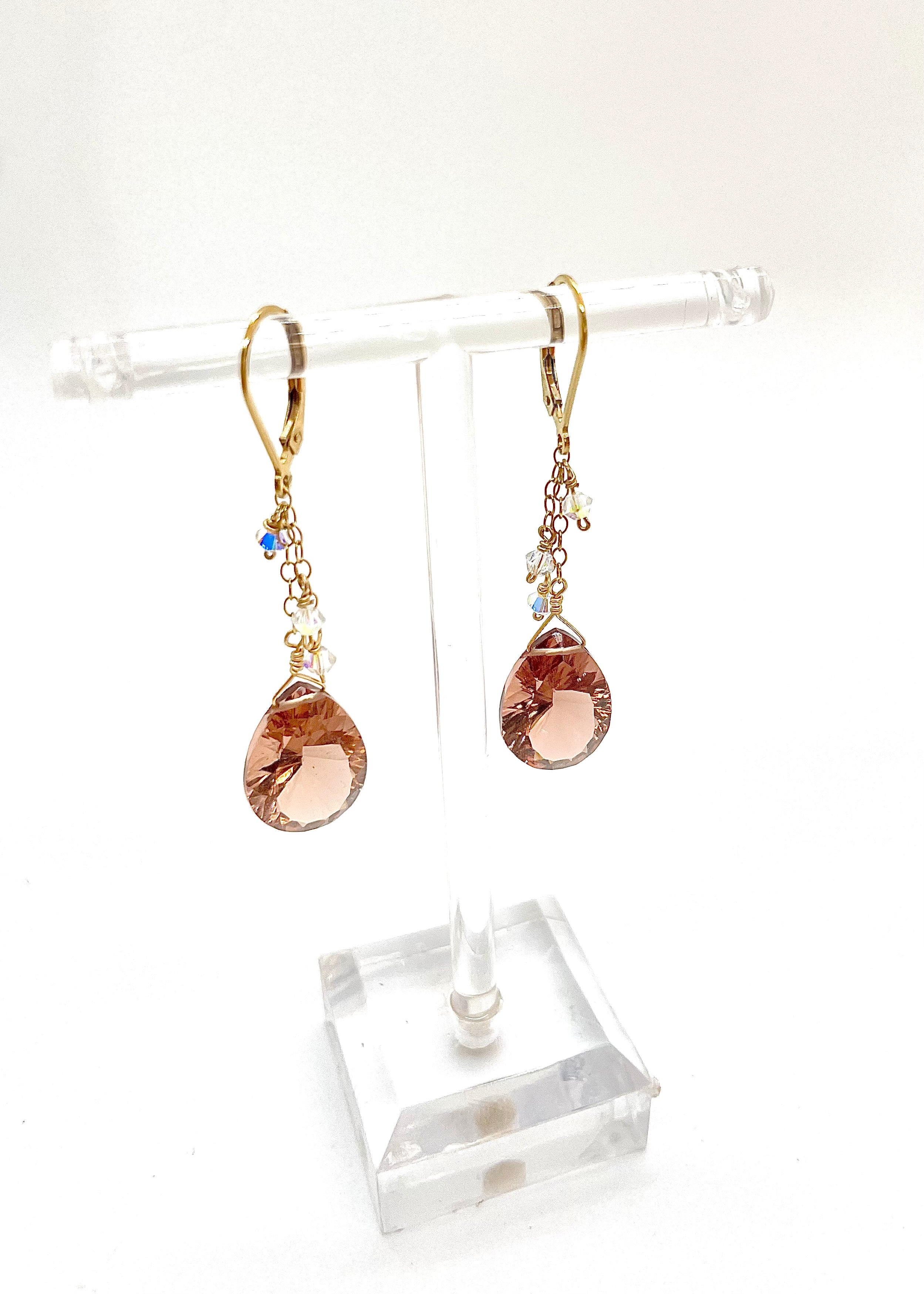 Pink and Playful Rhodolite Drop Earrings