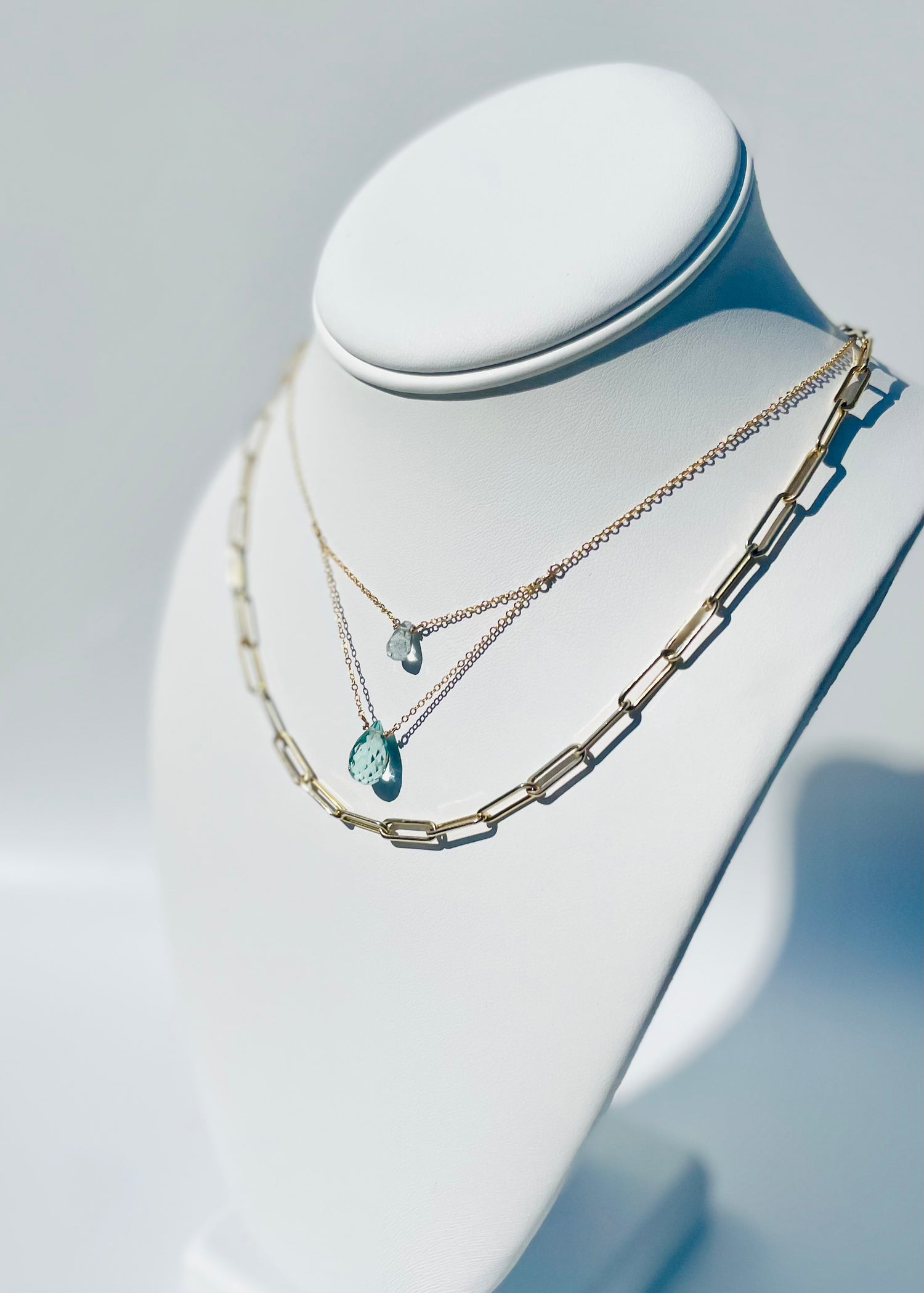 Isabella Aqua Drop Necklace