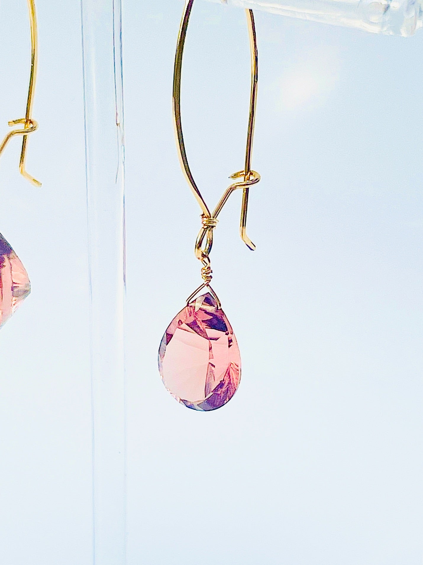 The Genevieve Pink Rhodolite Drop Earrings