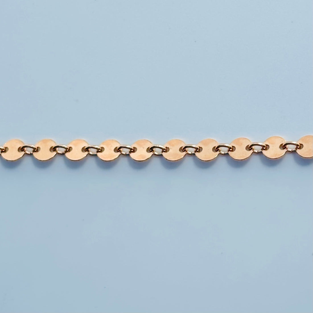 14K Rose Gold Coin Chain