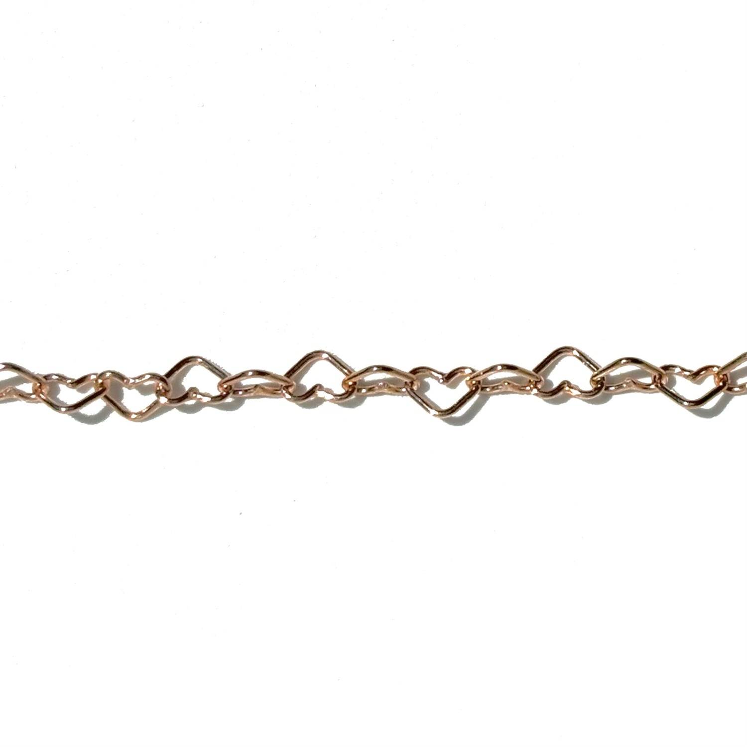 14k Rose Gold Heart Chain