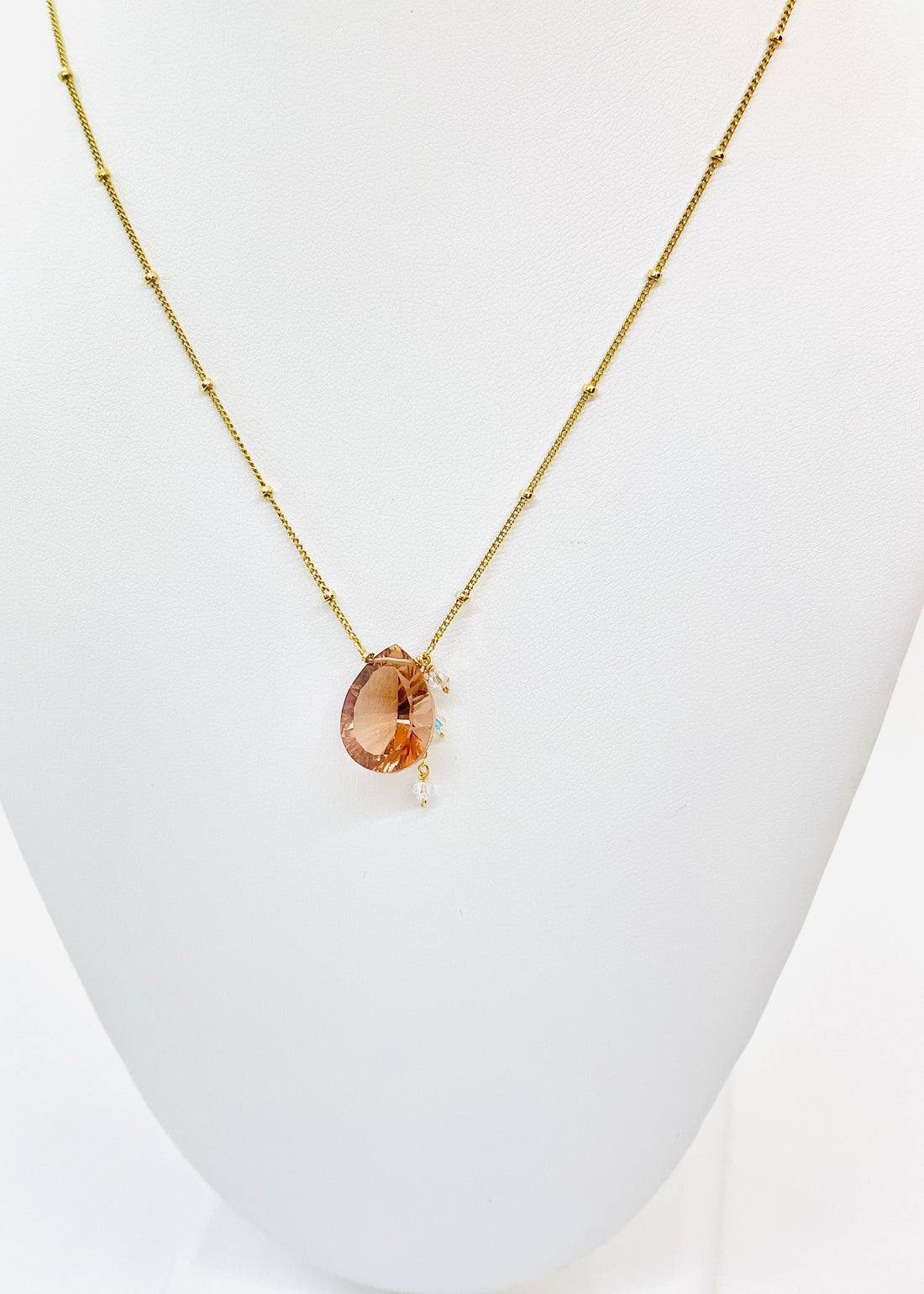 Pink and Playful Rhodolite Drop Necklace