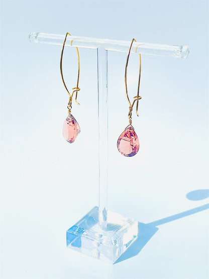 The Genevieve Pink Rhodolite Drop Earrings