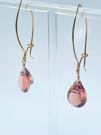 The Genevieve Pink Rhodolite Drop Earrings