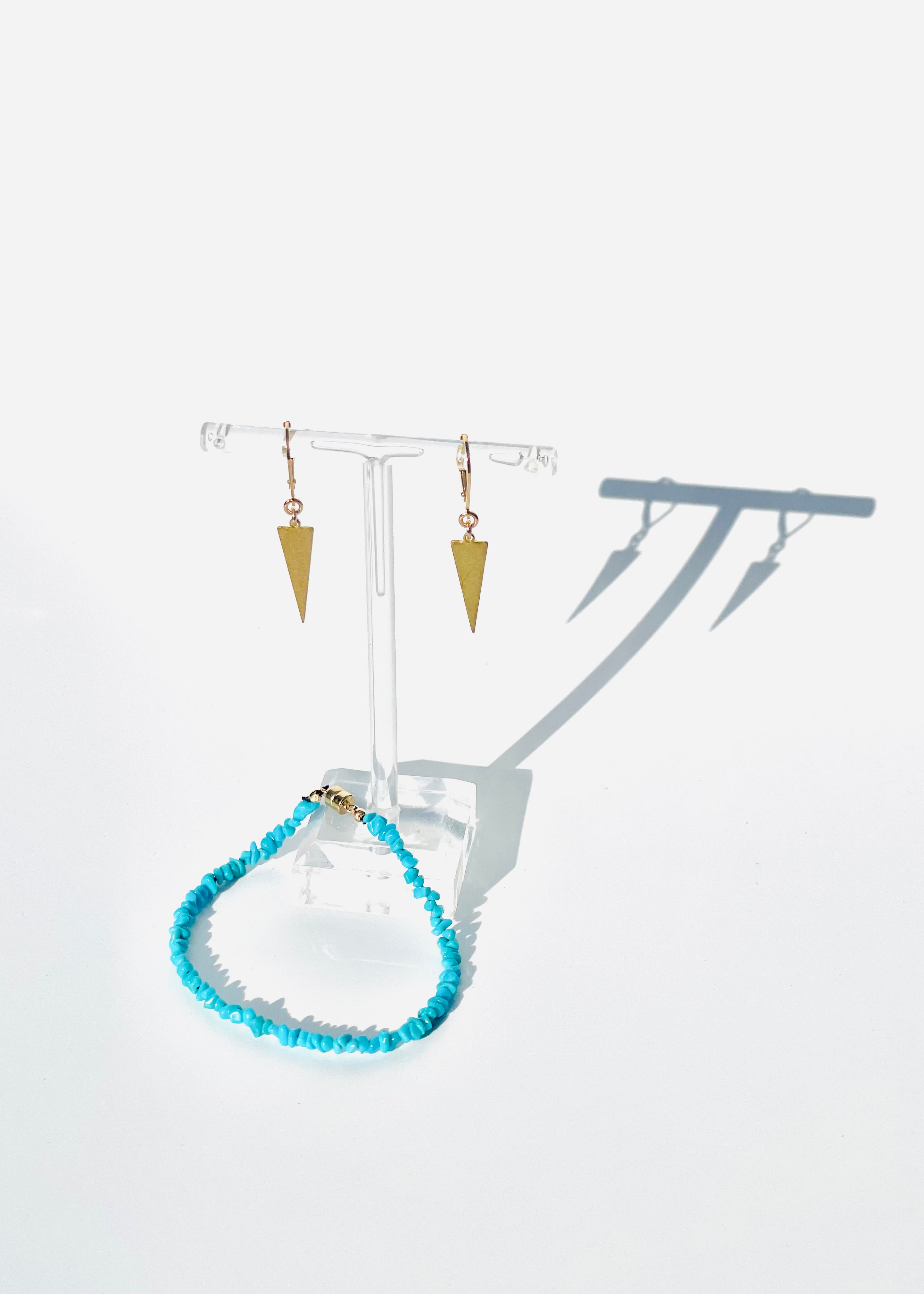 Egyptian Triangle Drop Earrings